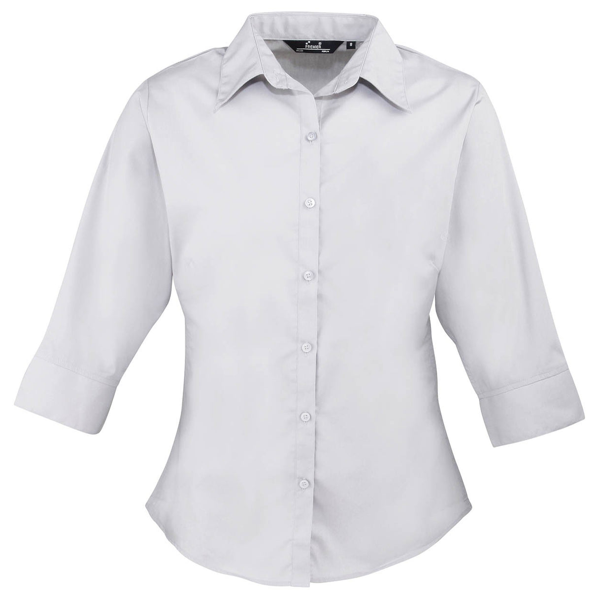 Premier PR305 Ladies 3/4 Sleeve Poplin Blouse Silver, Size - 10