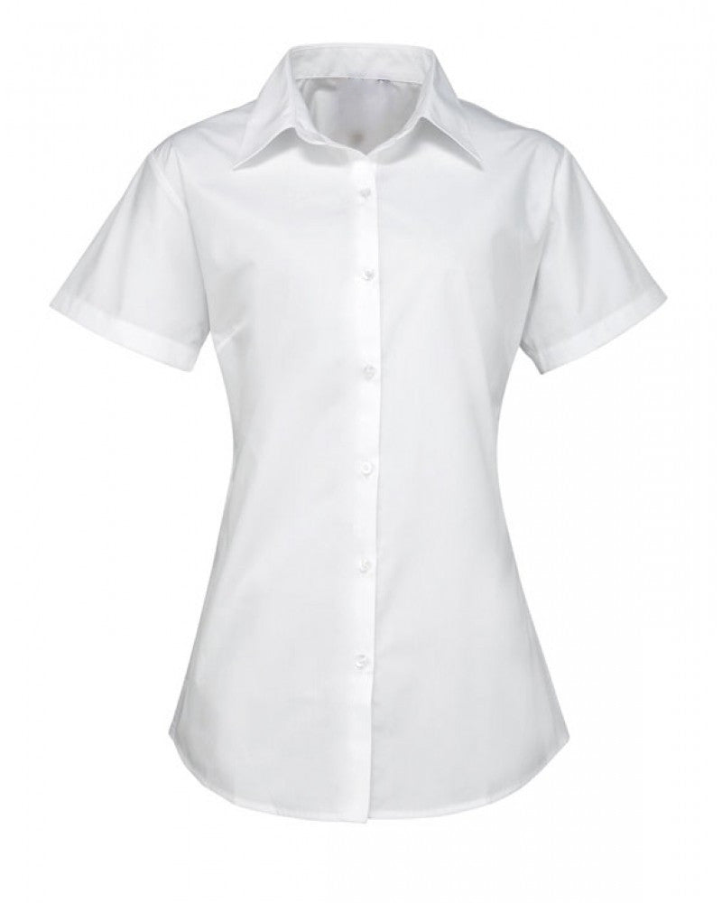 Disley BH05 Women's Classic Open Collar Blouse White, Size - 12