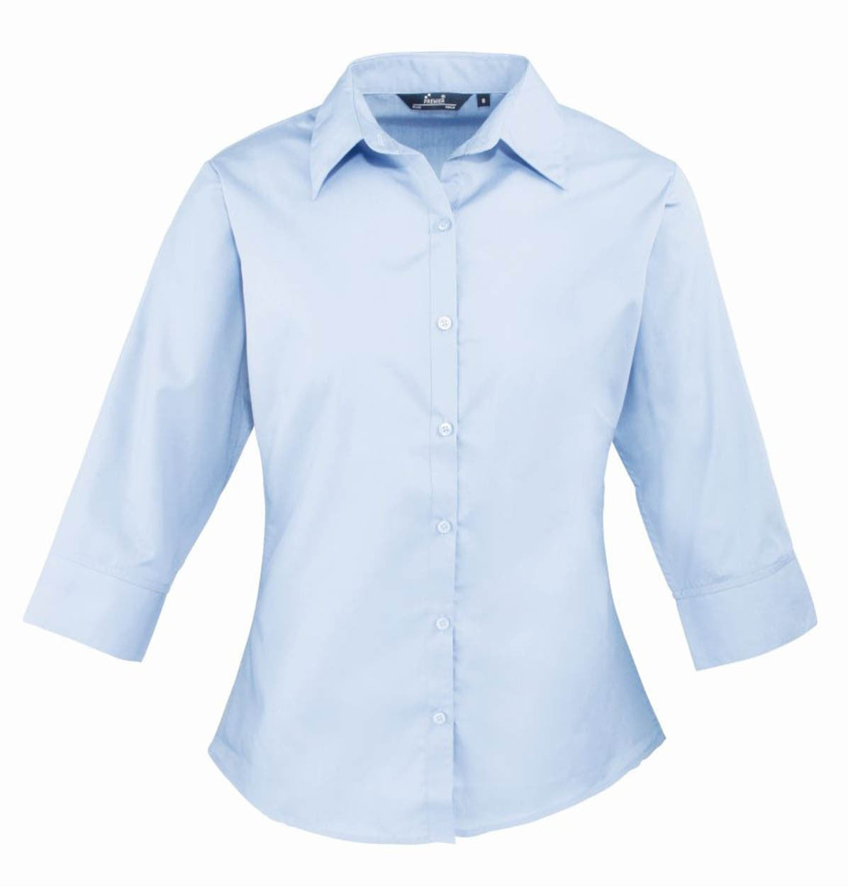 Premier PR305 Ladies Shirt 3\4 Sleeve Poplin Light Blue