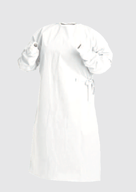 OptiPro Disposable Medical Gown Uncollared White Pack of 75