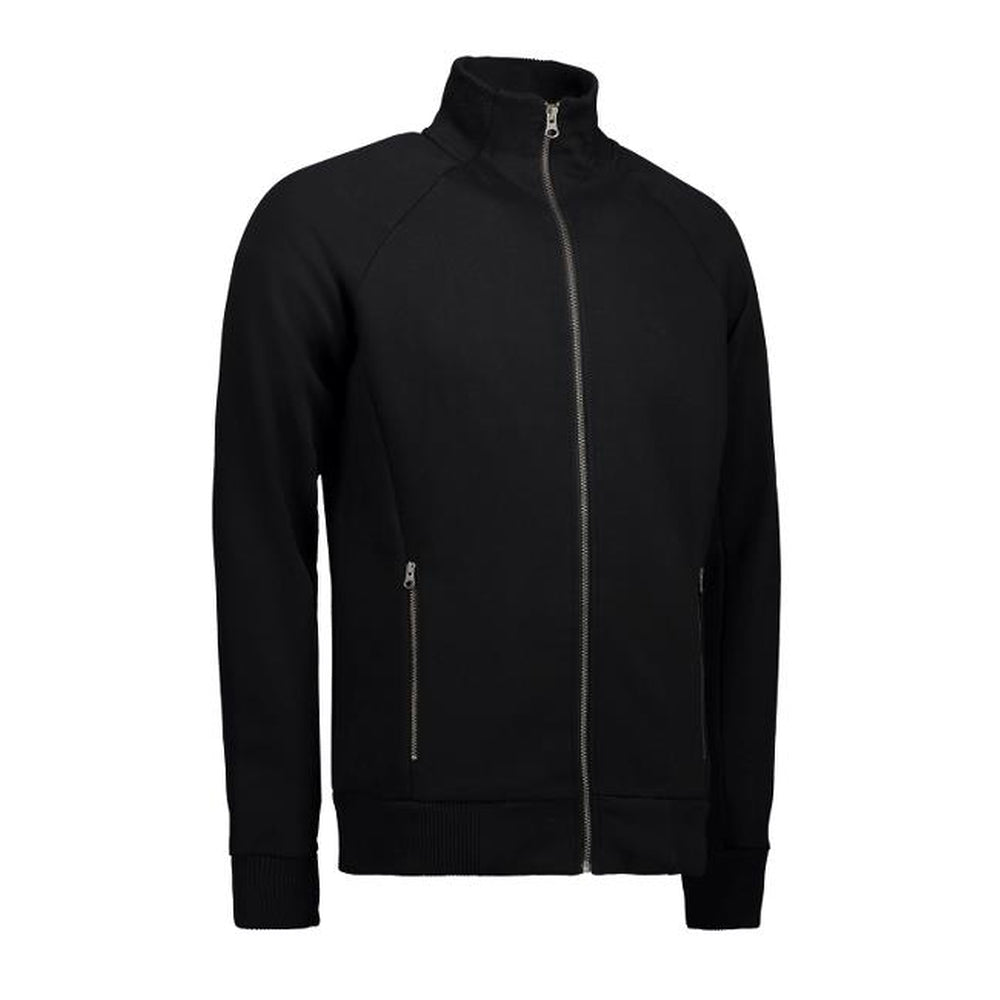 ID Identity 0628 Front Zip Polycotton Black Cardigan