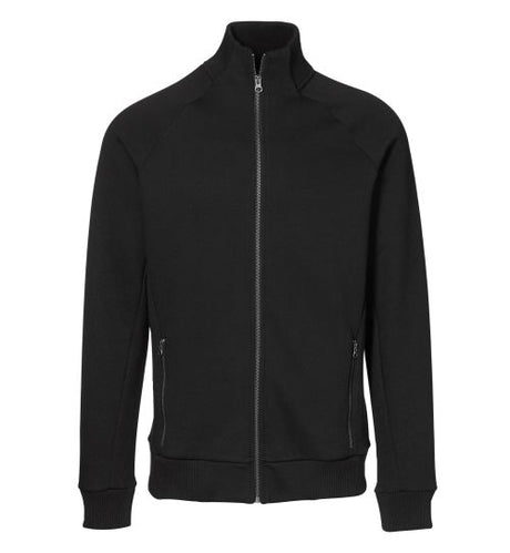 ID Identity 0628 Front Zip Polycotton Black Cardigan