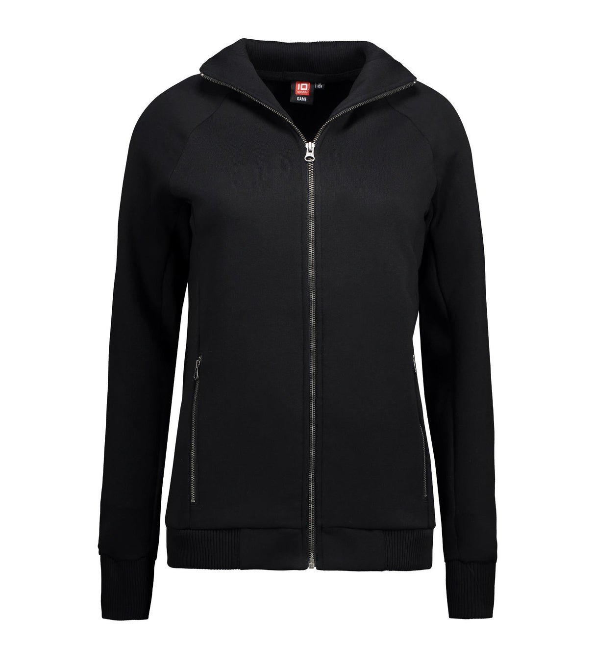 ID Identity 0629 Ladies Full Zip Sweater Polycotton Black, Size - XL