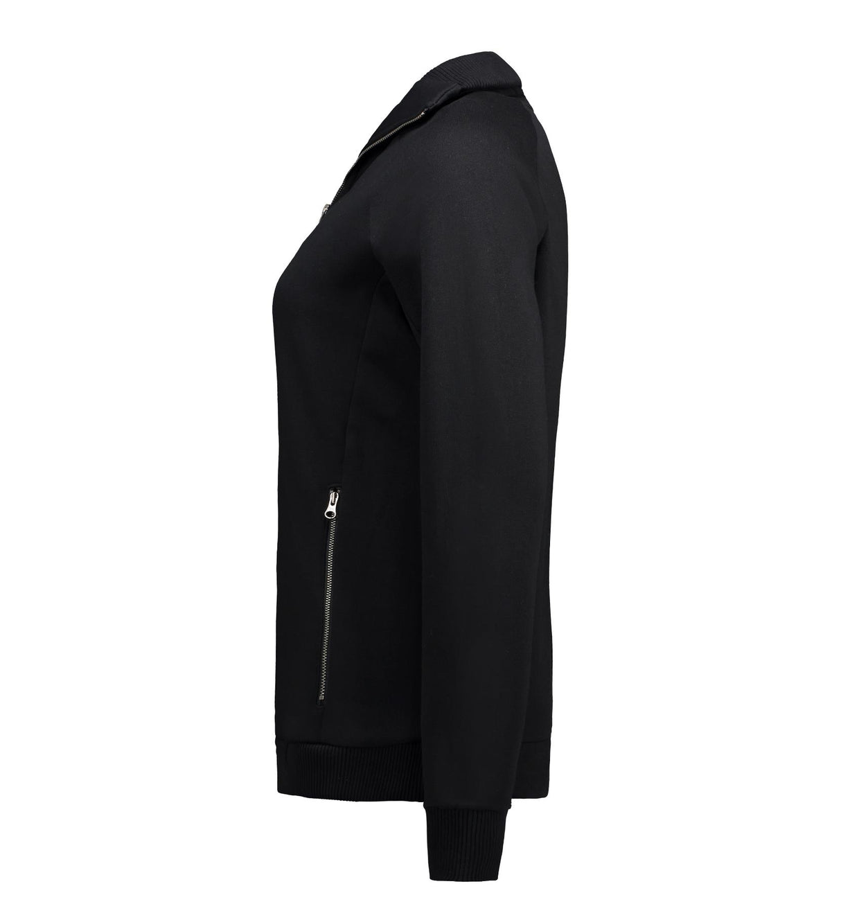 ID Identity 0629 Ladies Full Zip Sweater Polycotton Black, Size - XL