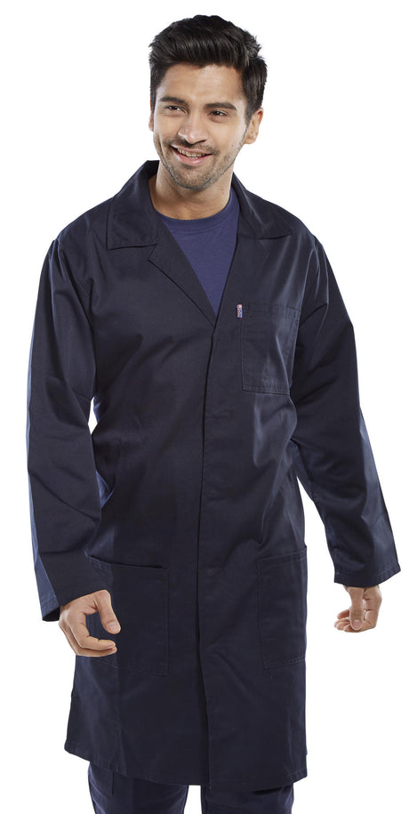Beeswift PCWCN Warehouse Coat Polycotton Navy Size 2XL