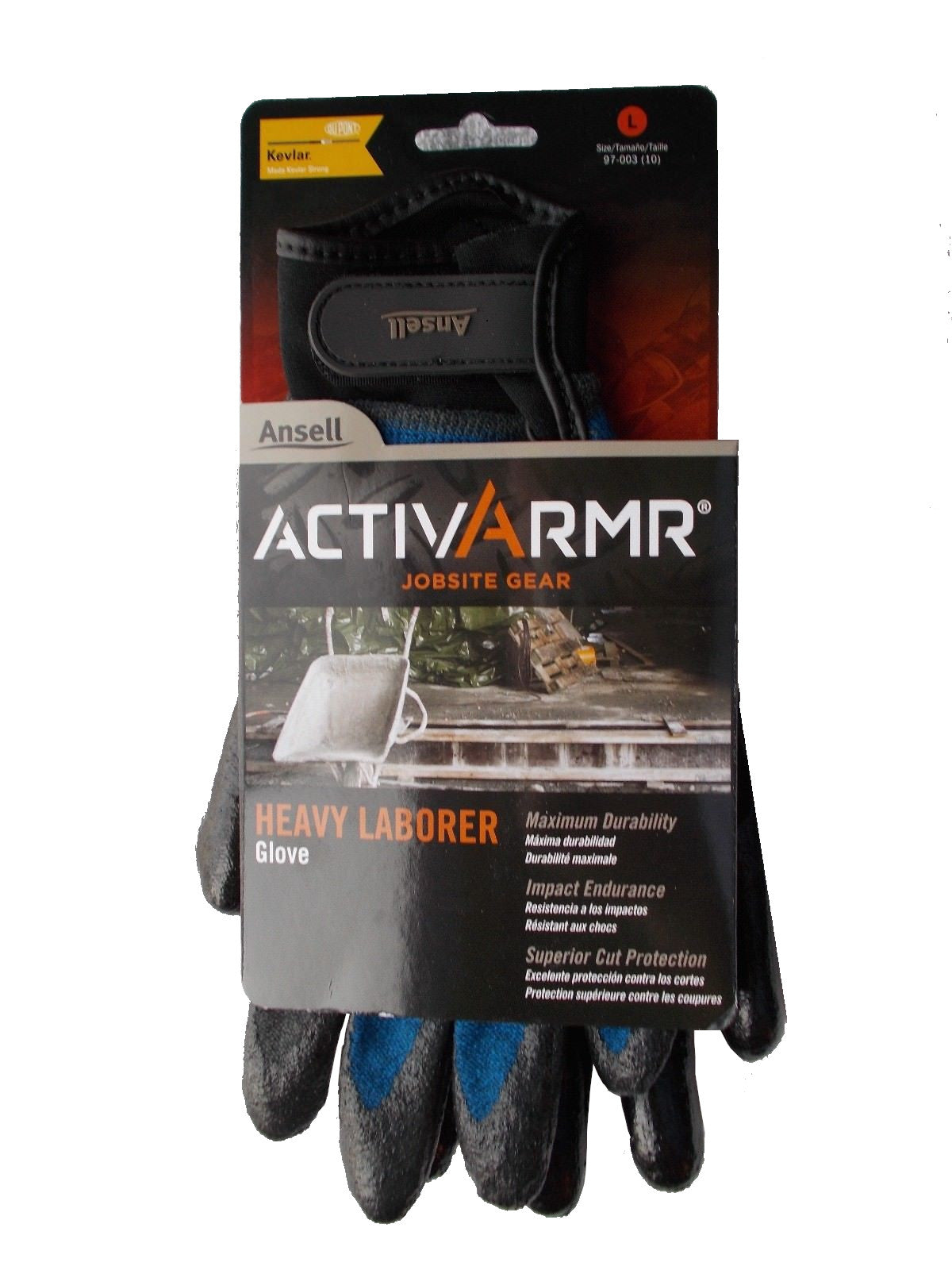 Ansell ActivArmr® 97-003 Cut Resistant Level3 Heavy Labourer Nitrile Coated Work Gloves