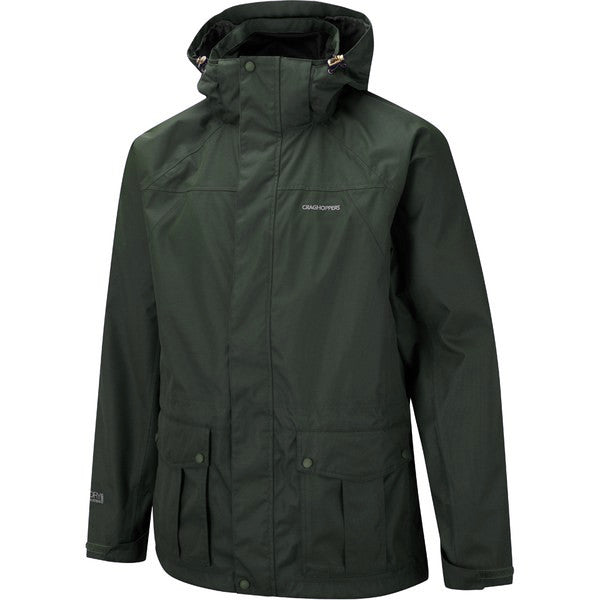 Craghoppers CMW656 Kiwi Waterproof Dark Green Rain Jacket, Size - Medium