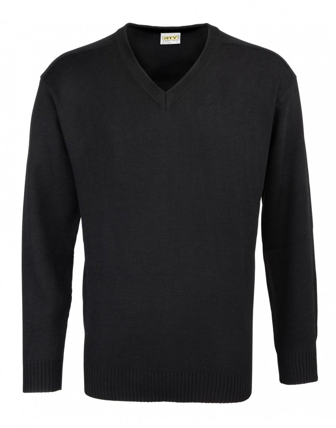 RTY Workwear RTY020 Men V-Neck Acrylic Sweater Black, Size - XL