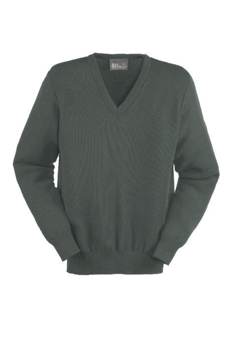 Balmoral Knitwear V-Neck Pullover Wool Blend Mid Grey, Size - Large