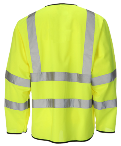 BEESWIFT Jerkin Lightweight Hi Vis Polyester Vest Long Sleeves Yellow