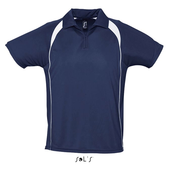 Sol's 11418 Palladium Men Polo Shirt Navy-White