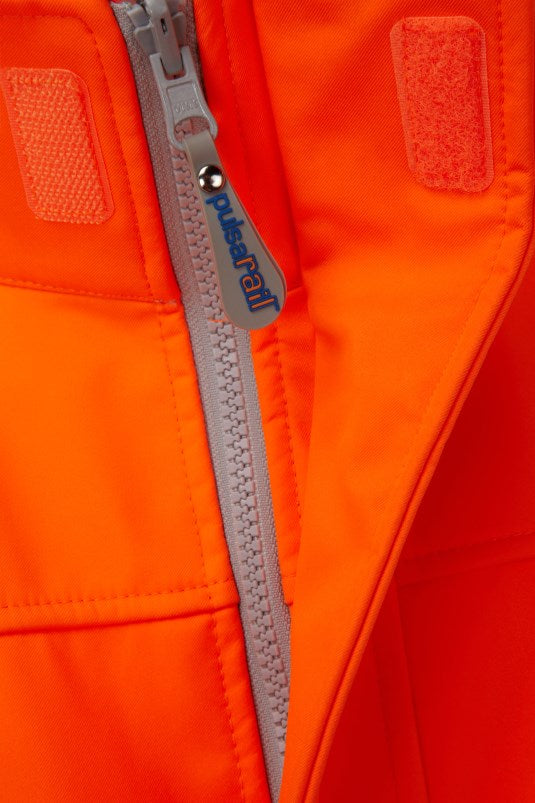Pulsarail PR535 Soft Shell Jacket Rail Spec Compliant Hi Vis Orange Size M