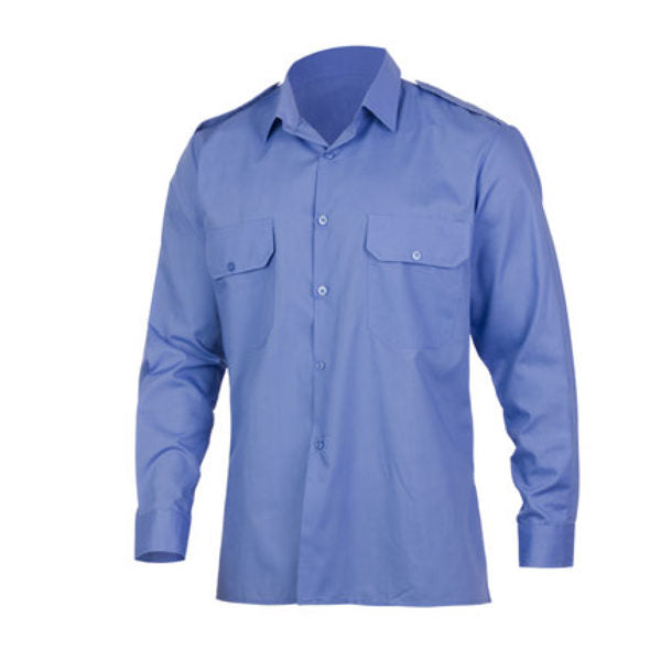 Rochelle Men Long Sleeve Blue Pilot Shirt  North Sea Workwear