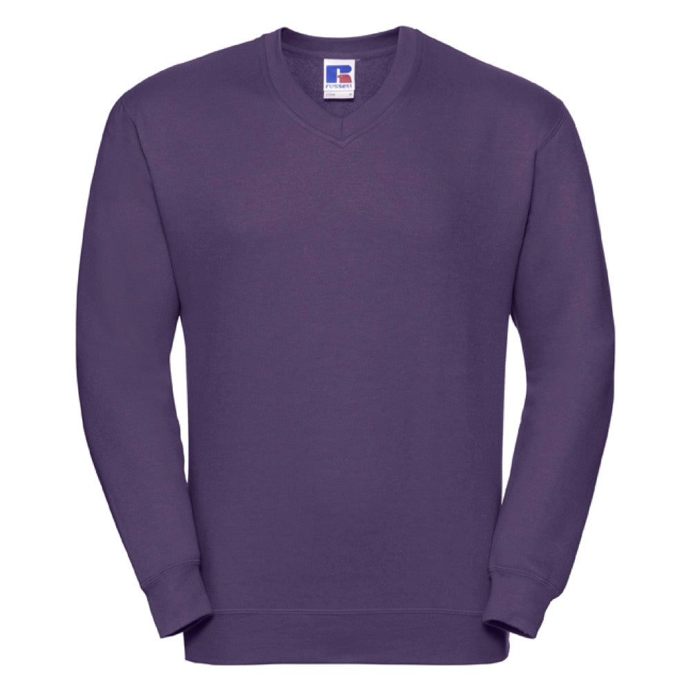 Russell 272M Men V-Neck Purple Sweatshirt, Size - Large