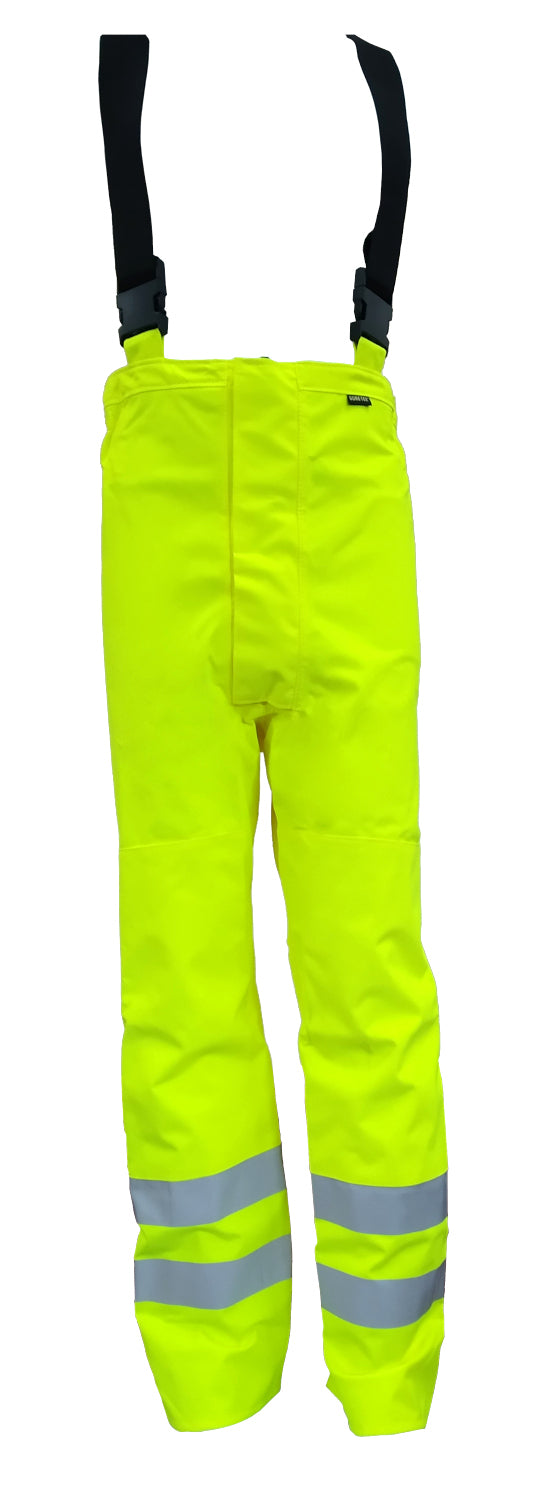 Gore-Tex Over Trousers With Braces Waterproof High Visibility Yellow