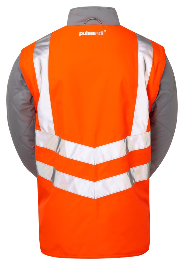 PULSAR Pulsarail PR498 Rail Spec Hi-Vis Orange Interactive Body Warmer