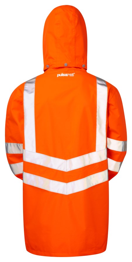 PULSAR PR499 Rail Spec Hi-Vis Orange Breathable Storm Coat Size 2XL