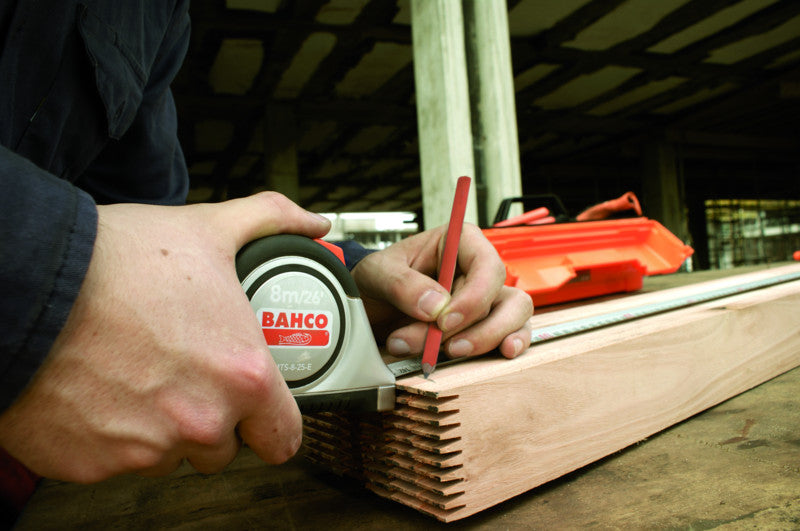 Bahco 8 Metre Pocket Measuring Tape Stainless Steel