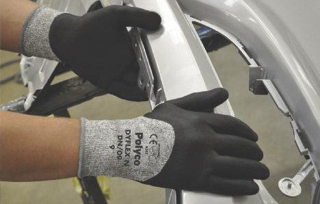 Polyco DyFlex N Dyneema Safety Gloves Cut 3 Resistant 3/4 Nitrile Coating