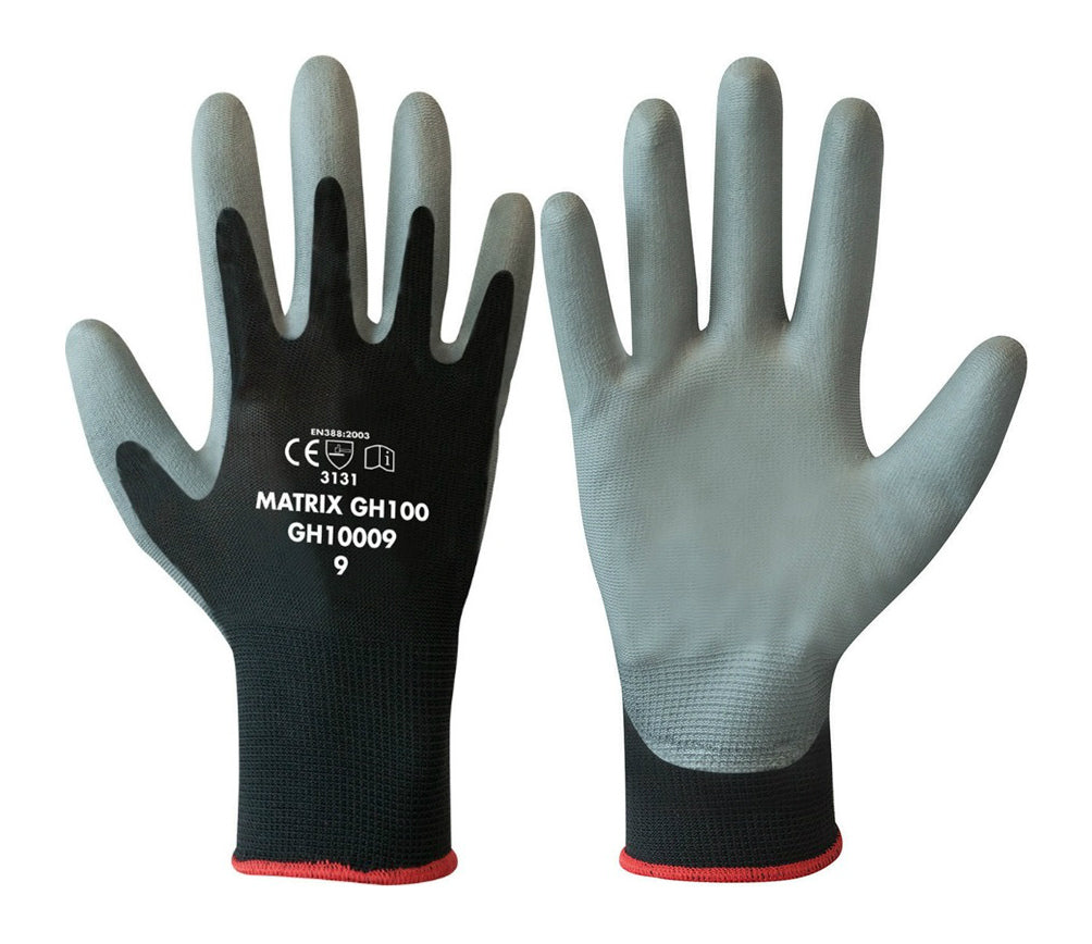 Polyco Matrix GH100 Nylon Liner PU Palm Coated Work Gloves