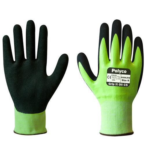 Polyco Grip It Oil C5 Men Work Gloves Cut 5 Resistant GIOK