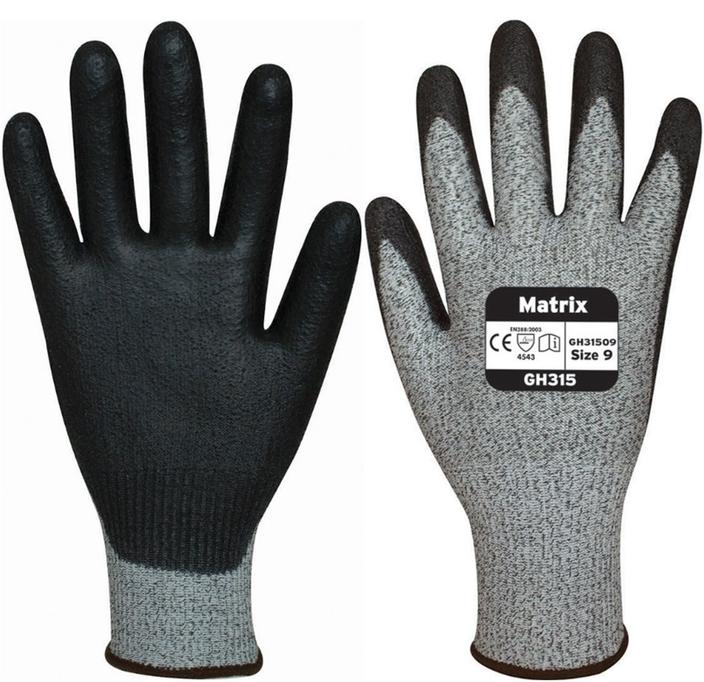 Polyco Matrix GH315 Cut Level-5 Polyurethane Palm Coating Cut Resistant Gloves 4.5.4.3