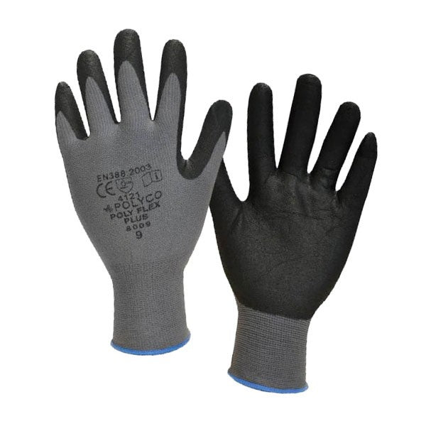 Polyco PolyFlex® Plus 800 Safety Gloves Nitrile Palm Coating Lightweight Breathable