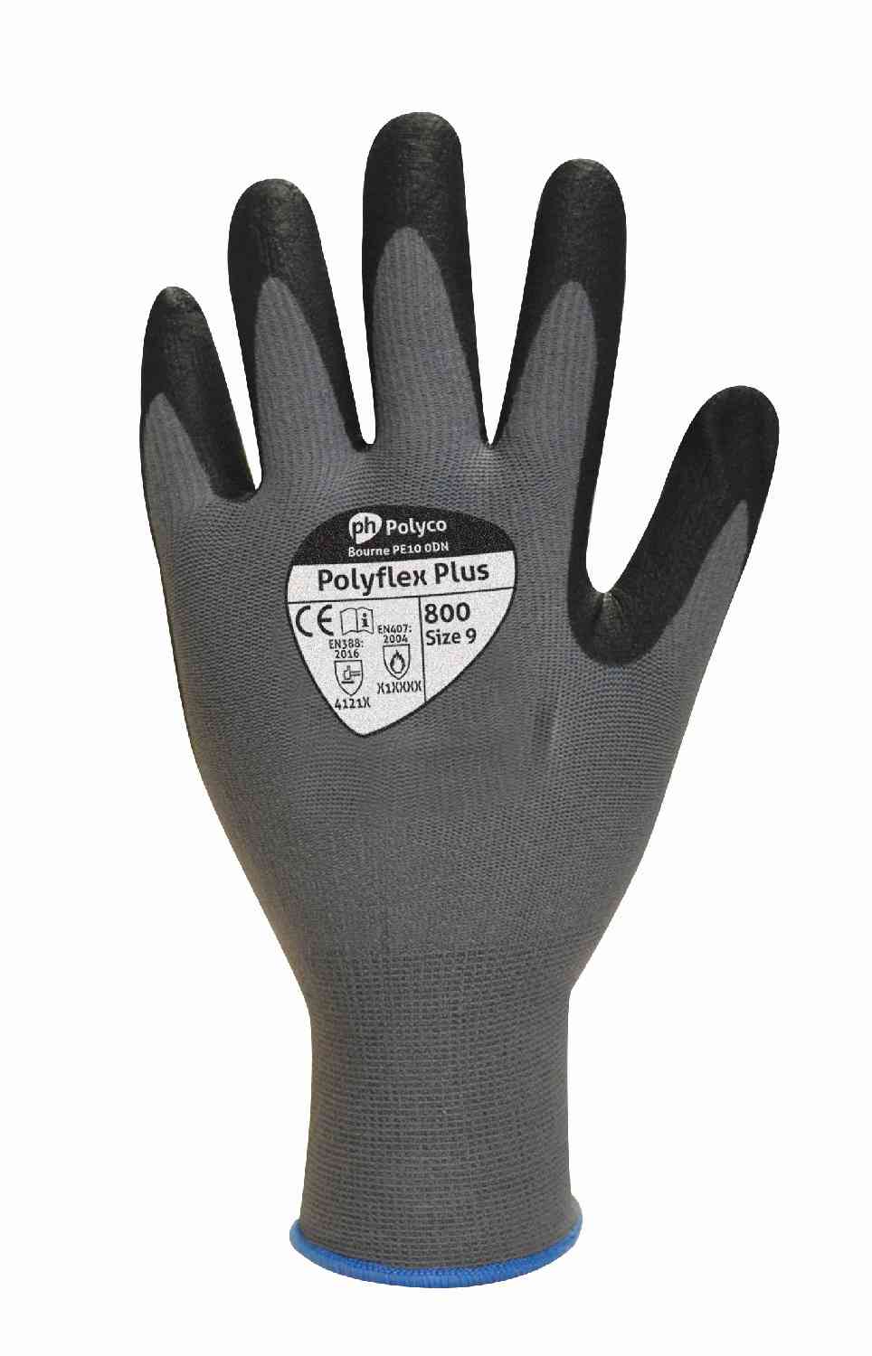 Polyco PolyFlex® Plus 800 Safety Gloves Nitrile Palm Coating Lightweight Breathable