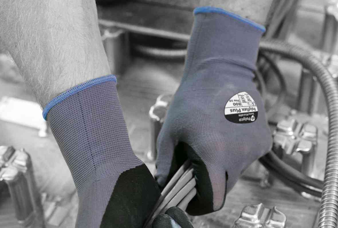 Polyco PolyFlex® Plus 800 Safety Gloves Nitrile Palm Coating Lightweight Breathable