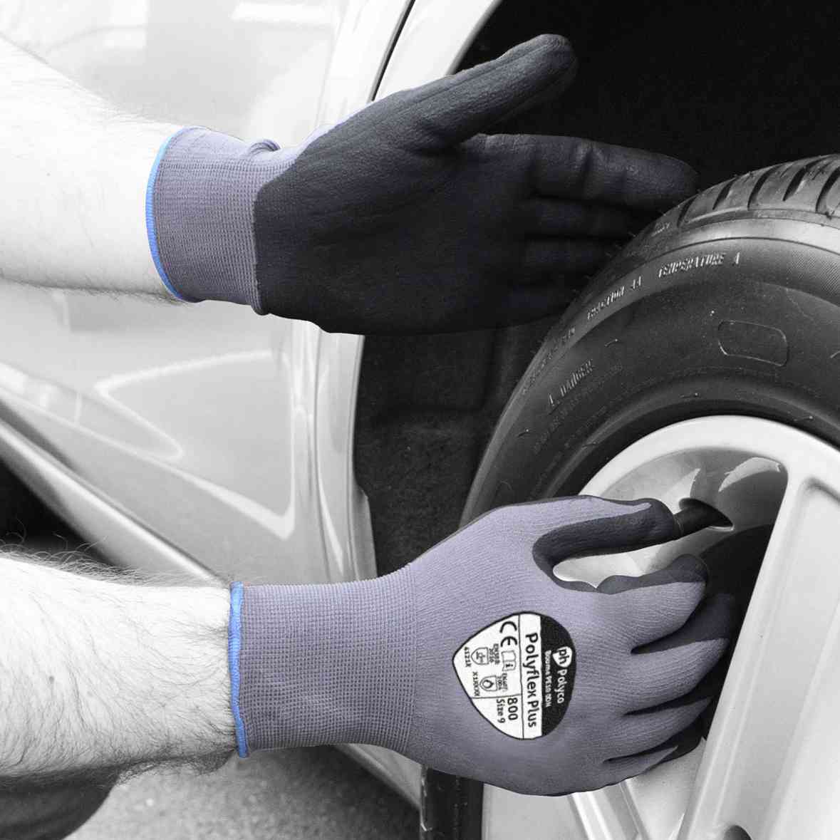 Polyco PolyFlex® Plus 800 Safety Gloves Nitrile Palm Coating Lightweight Breathable