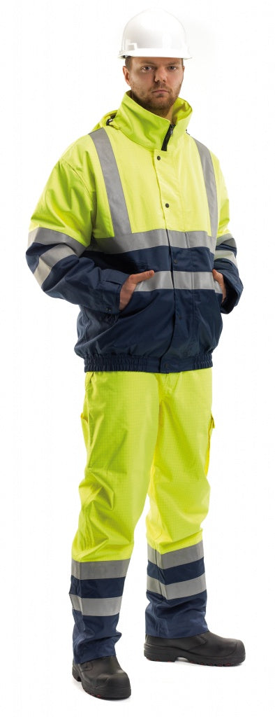 Roots RO1547 Stormbuster Men Bomber Jacket Waterproof Hi Vis Flame Retardant Size M