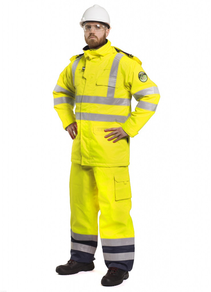 Roots RO4517 Stormbuster Contractor Waterproof FR Parka Hi Vis Yellow
