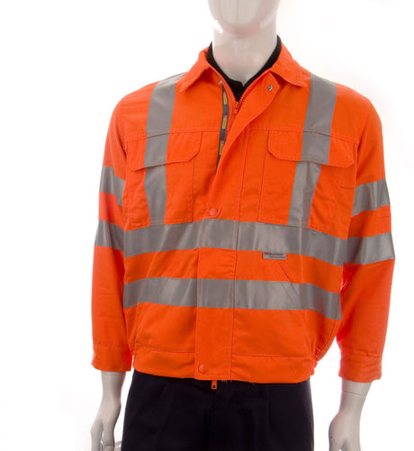 Beeswift RSJ Polycotton Hi Vis Teflon Coated Orange Jacket