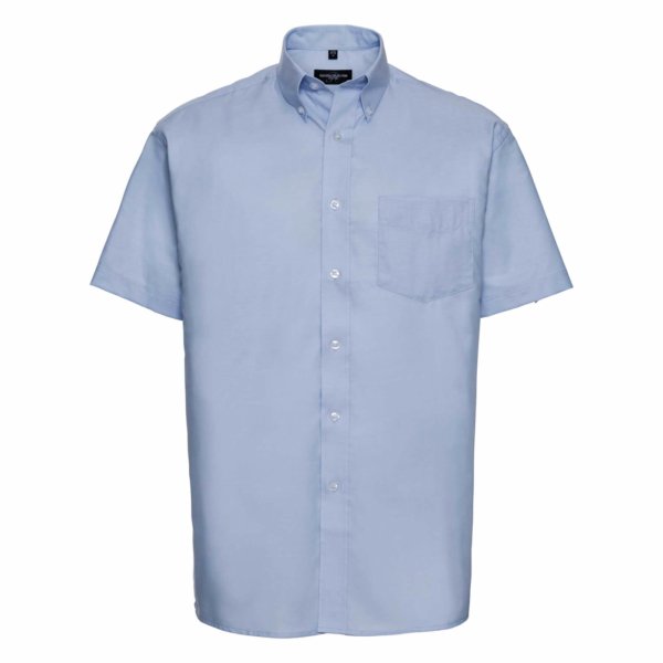 Russell Collection 933M Men’s Short Sleeve Classic Oxford Shirt Blue