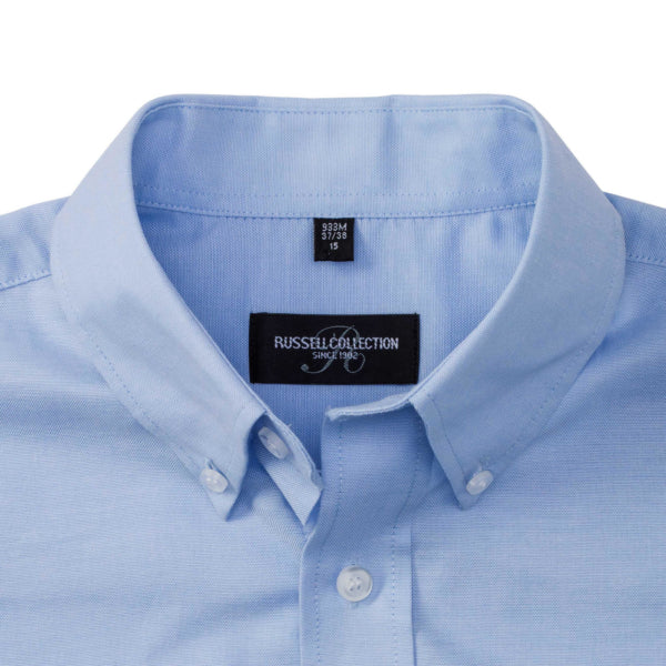 Russell Collection 933M Men’s Short Sleeve Classic Oxford Shirt Blue
