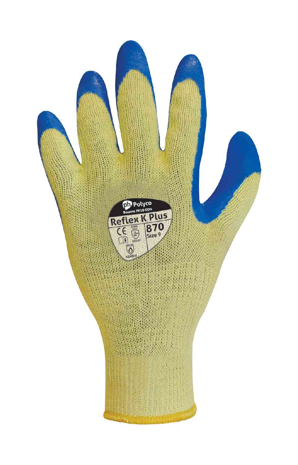 Polyco Reflex K Plus Safety Work Gloves Cut Resistant Latex Coated