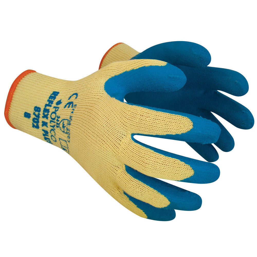 Polyco Reflex K Plus Safety Work Gloves Cut Resistant Latex Coated