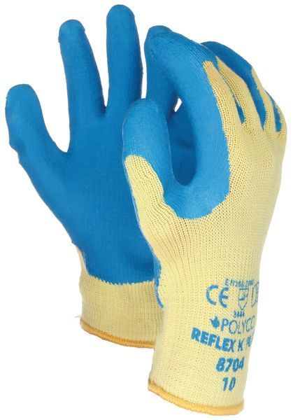 Polyco Reflex K Plus Safety Work Gloves Cut Resistant Latex Coated