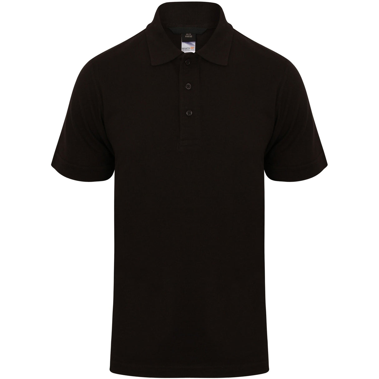 Regatta TRS143 Rib Collar Mens Classic Polo Shirt Black