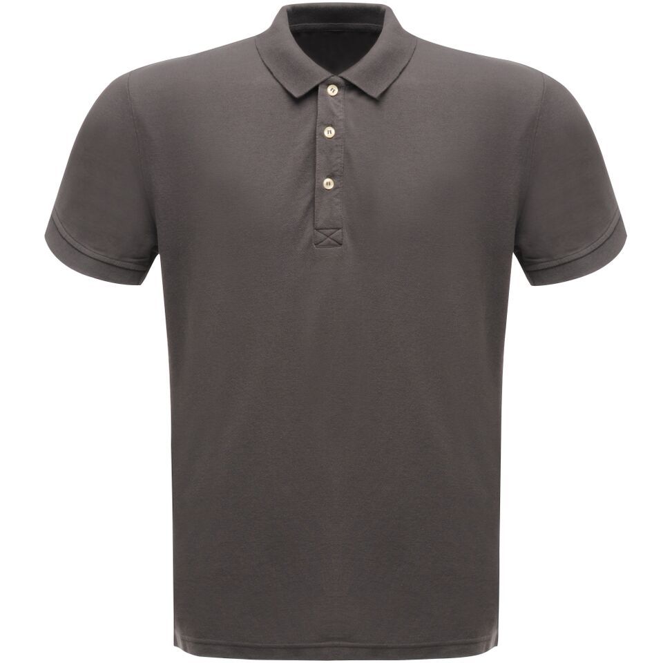 Regatta TRS143 Rib Collar Mens Classic Polo Shirt Grey