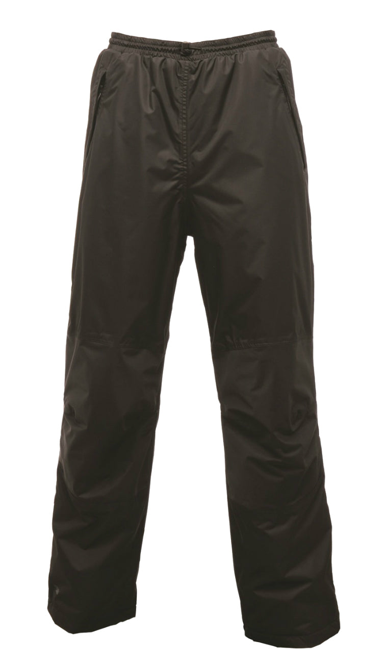 Regatta Professional TRW458 Linton Black Waterproof and Breathable Lined Overtrousers
