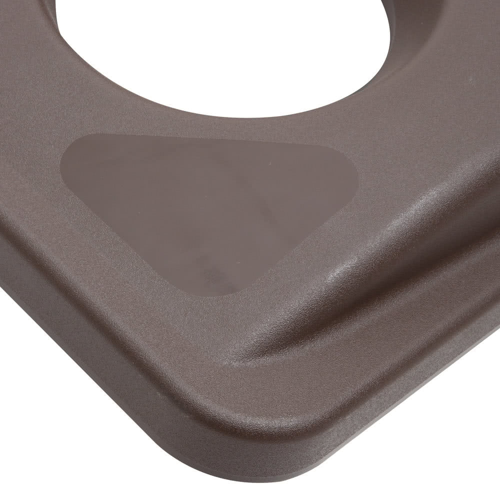 Rubbermaid Slim Jim FG269288 Bottles and Cans Recycling Container Lid with 2 Holes - Brown