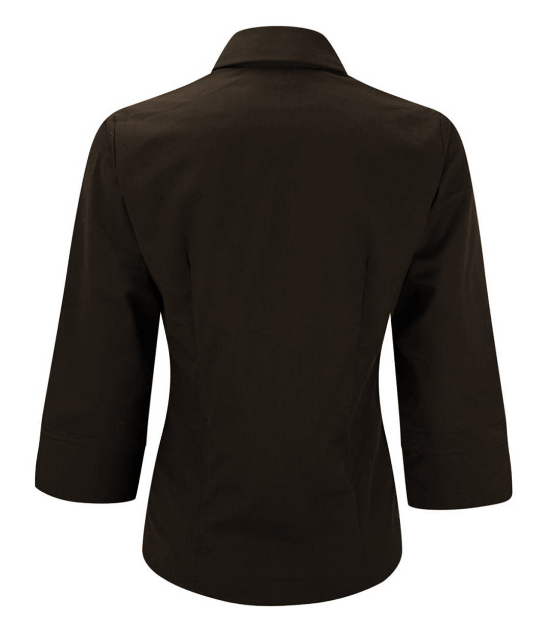 Russell Collection 954F Ladies ¾ Sleeve Tencel Fitted Shirt Chocolate Brown, Size - 12