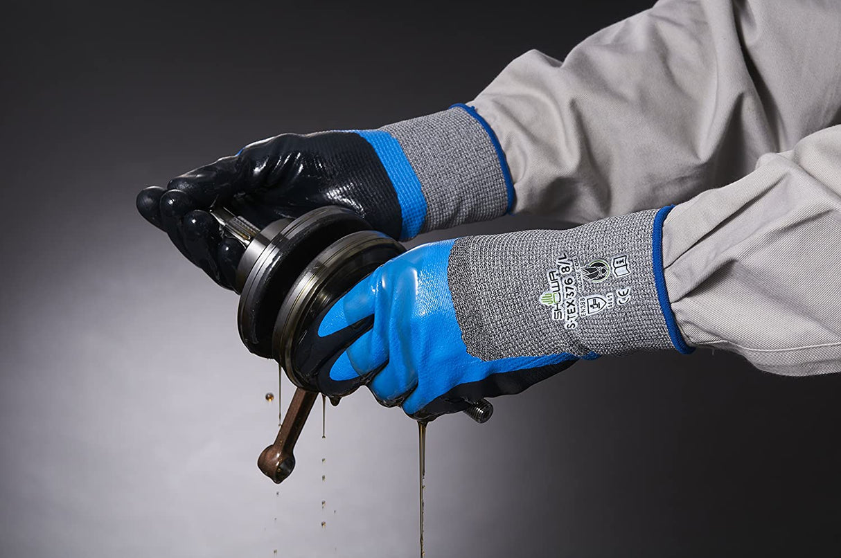 Showa S-TEX 376 Double Dipped Nitrile Work Gloves Cut 4 Resistant