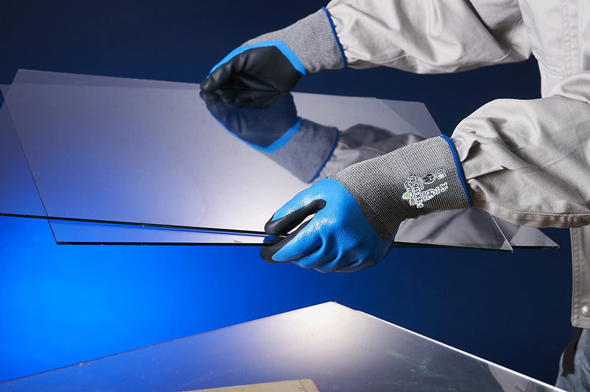 Showa S-TEX 376 Double Dipped Nitrile Work Gloves Cut 4 Resistant