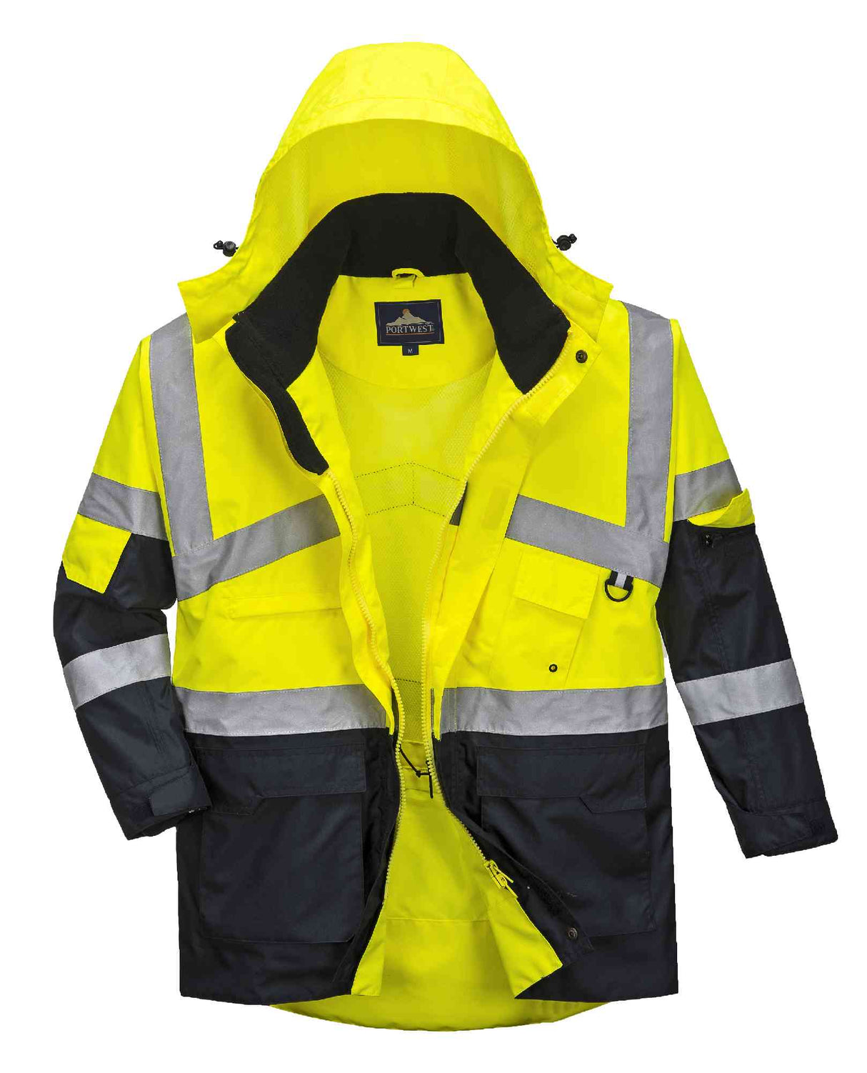 Portwest S760 HI Vis Rain Jacket Reflective Tape Waterproof Two-Tone Yellow