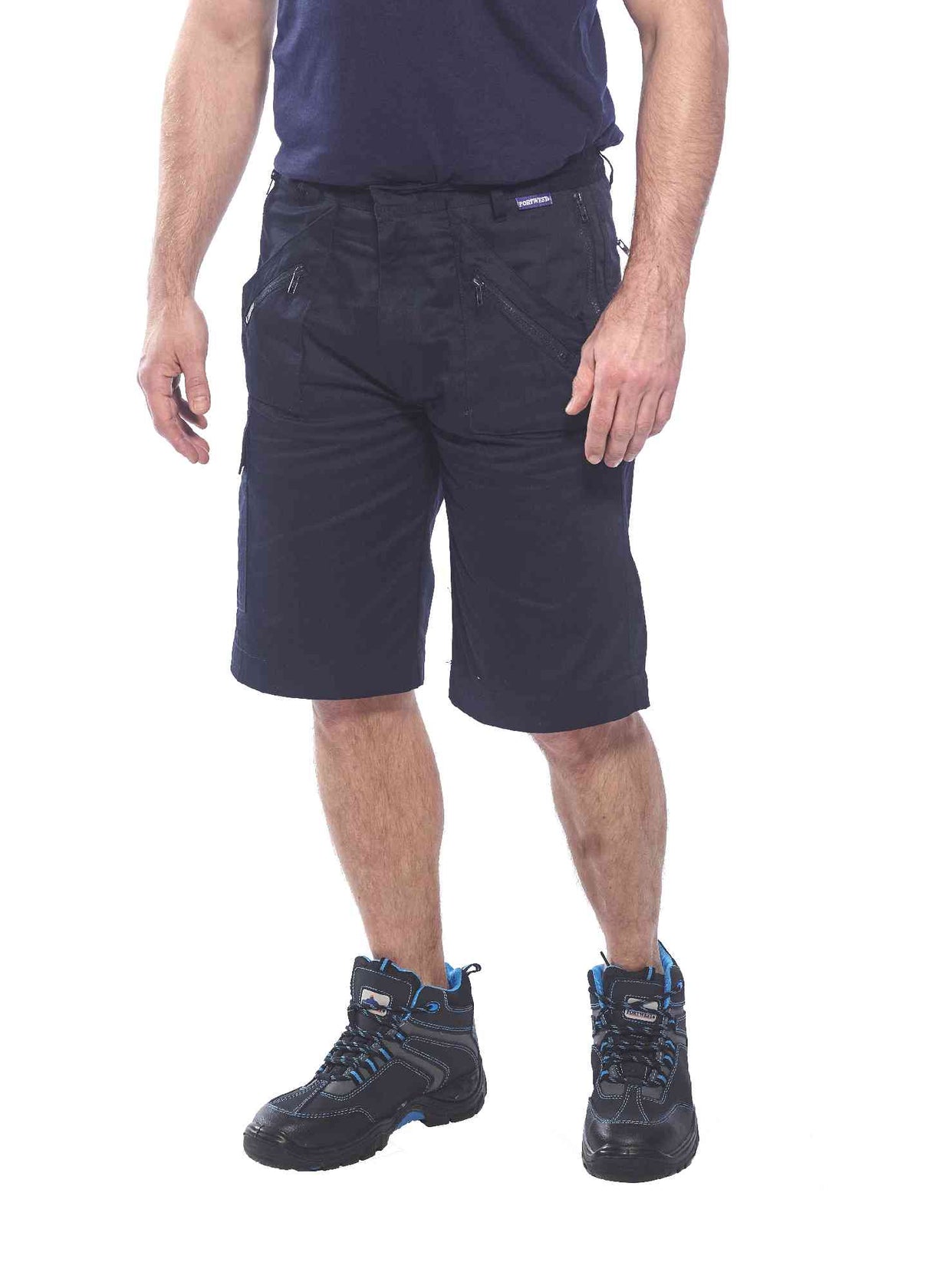 Portwest S889 Action Work Shorts Polycotton Hot Climate Workwear Black Size L