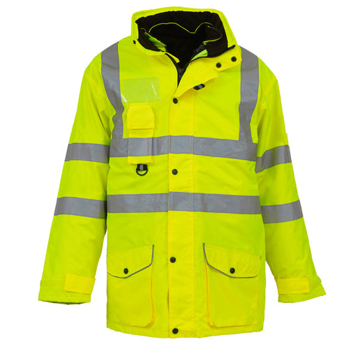 Dickies SA22028 5 in 1 Rain Work Jacket Hi Vis Yellow Size XL