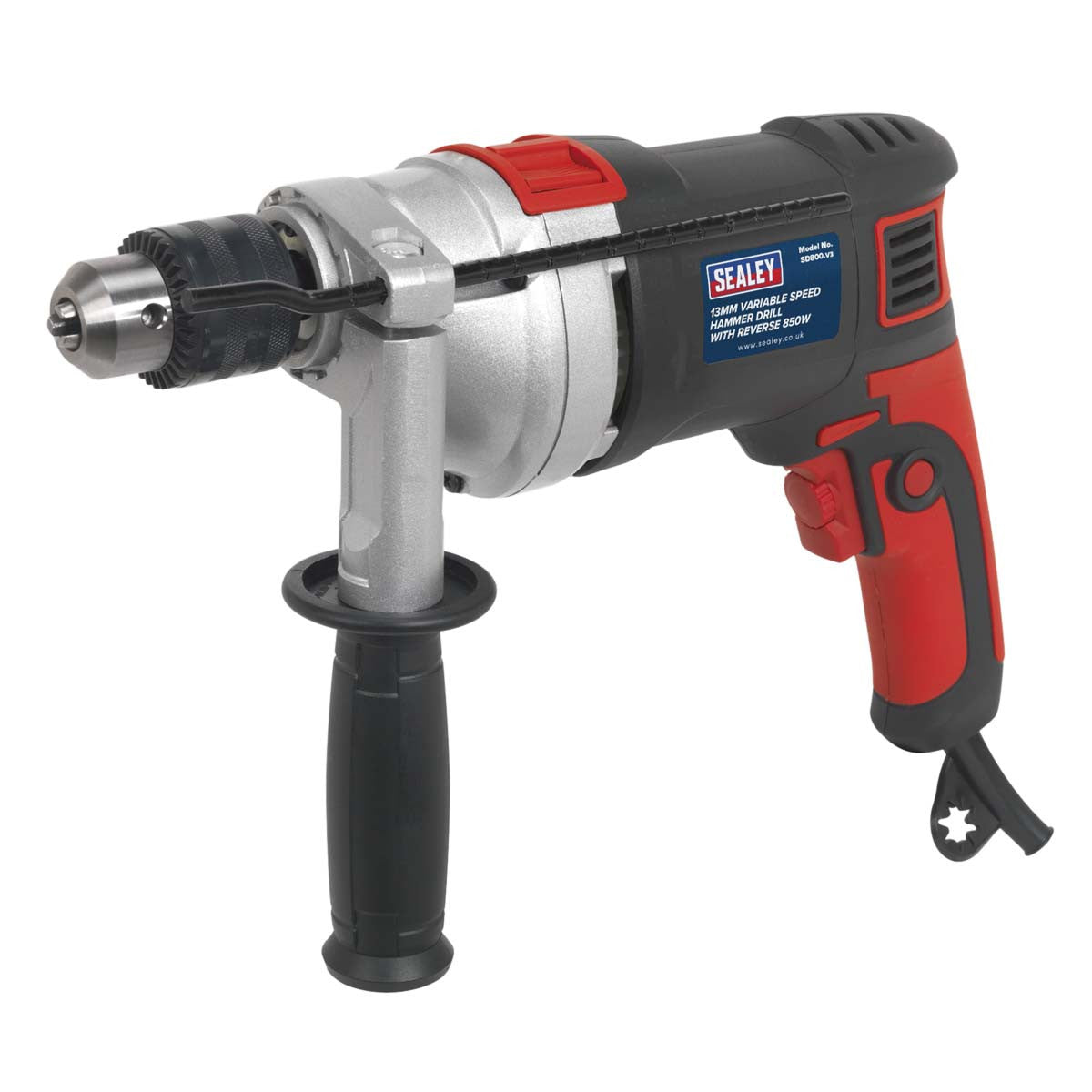 Sealey SD800 Hammer Drill 13mm Variable Speed With Reverse 850W/230V