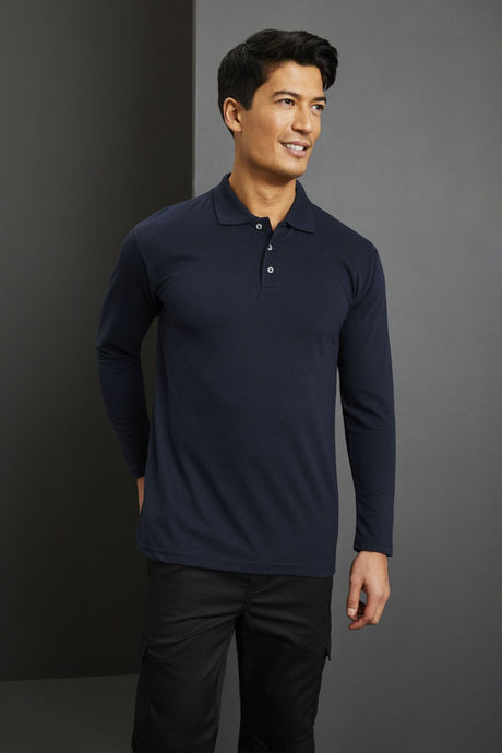 Dickies SH21100 Men Polo Shirt Polycotton Long Sleeve Navy Size S